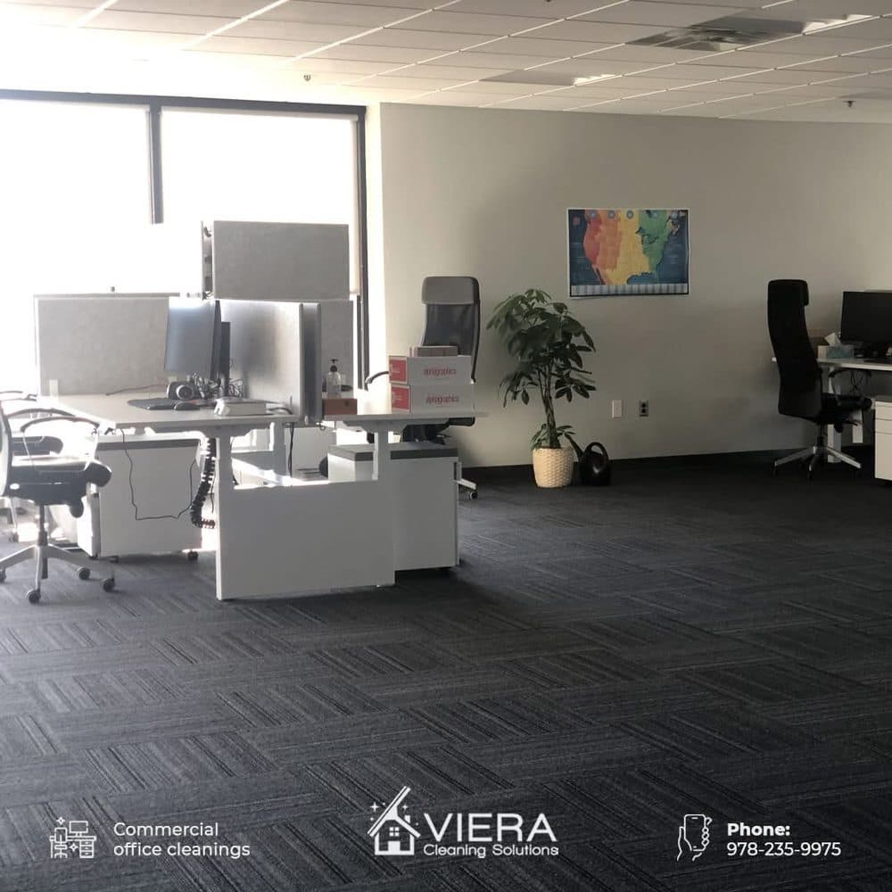 Freshly cleaned open-plan office workspace in Worcester County