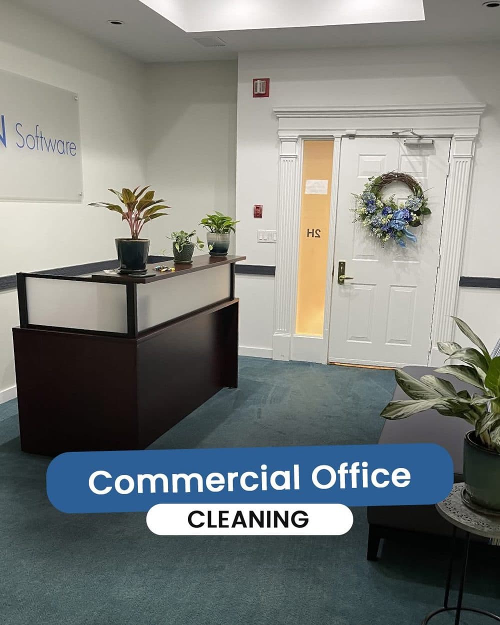 Clean corporate office reception area